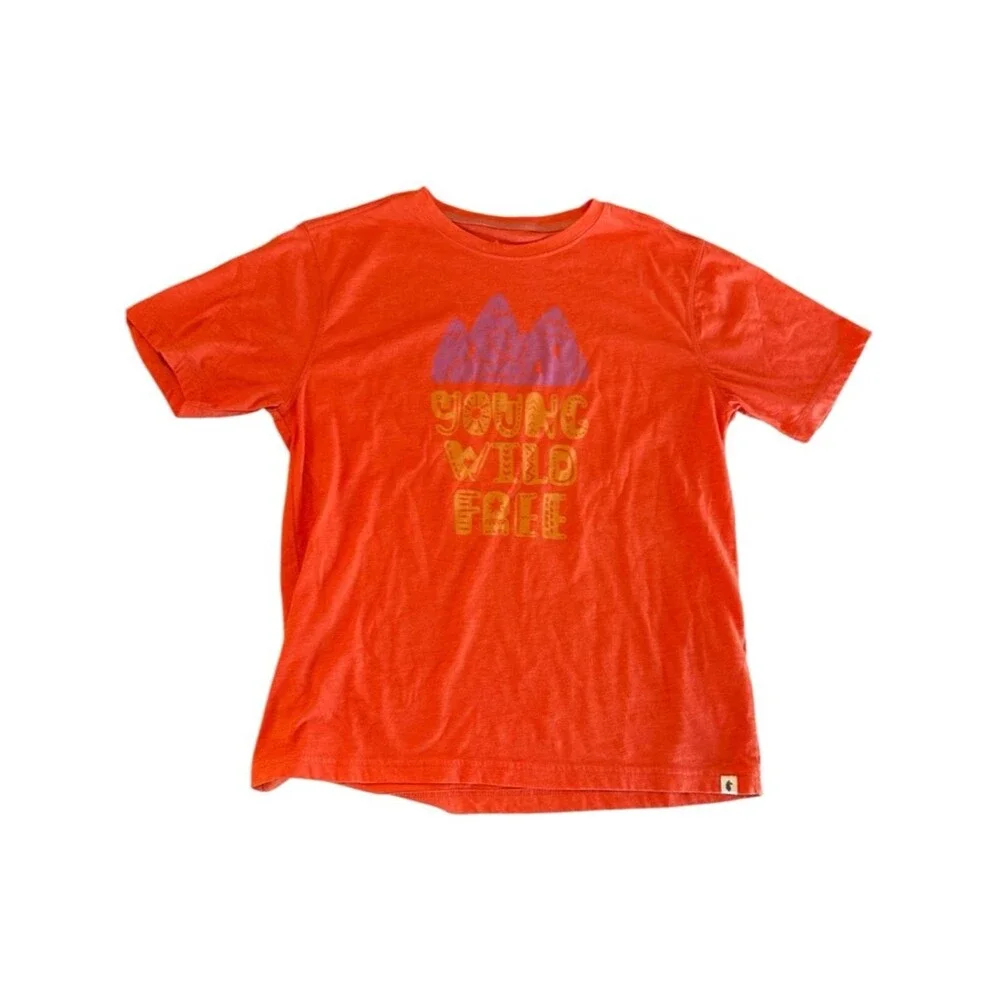 cotopaxi Orange Tee Shirt Mountain Young Wild Free Kids Girls XL Women's Small S